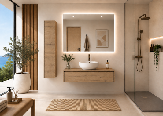 Badezimmerschrank FORMENTERA Estepa mit Aufsatzwaschbecken