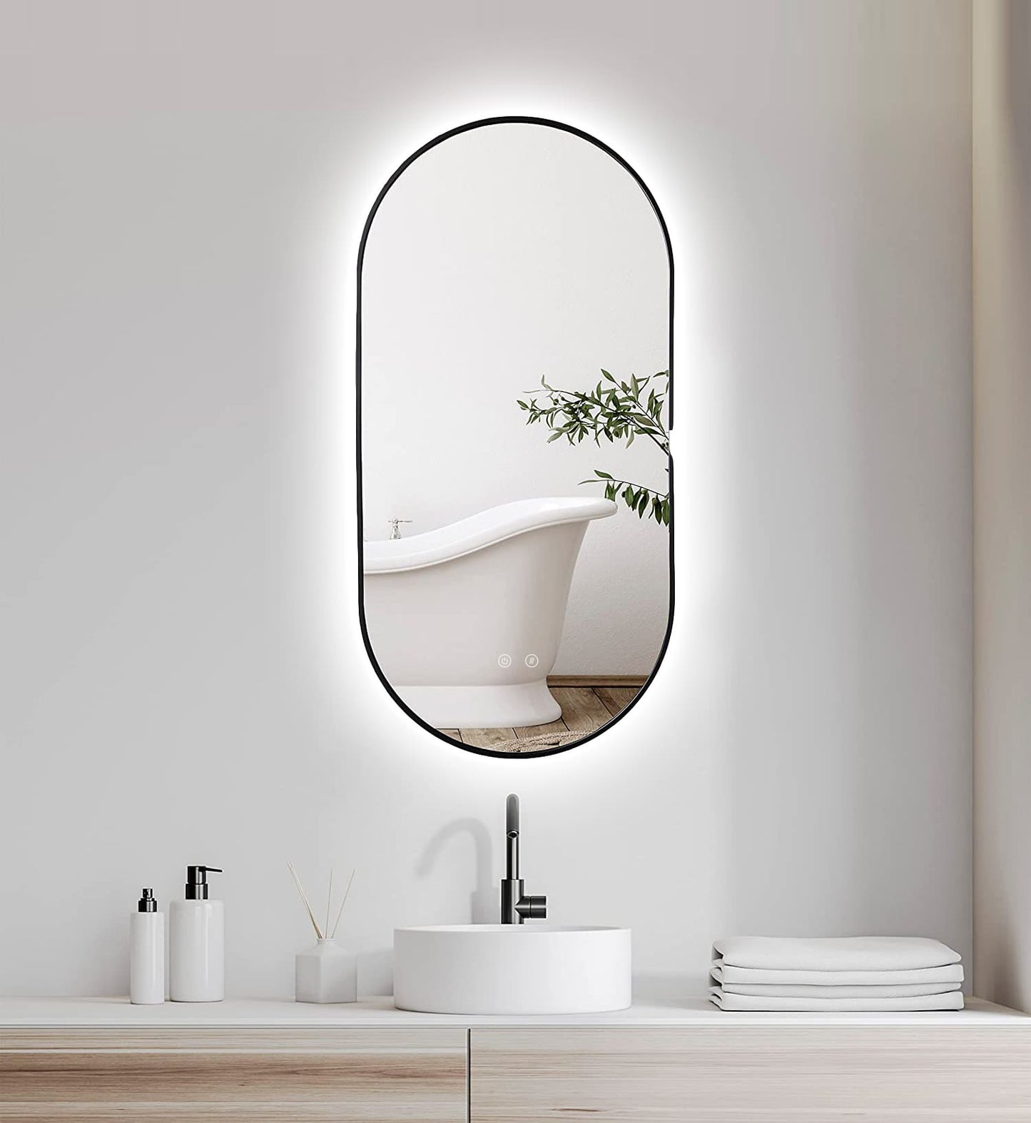 LED-Spiegel Selene Gold & Black