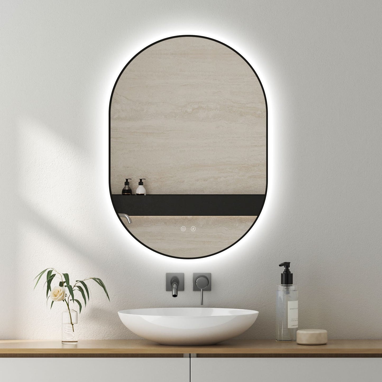 LED-Spiegel Selene Gold & Black