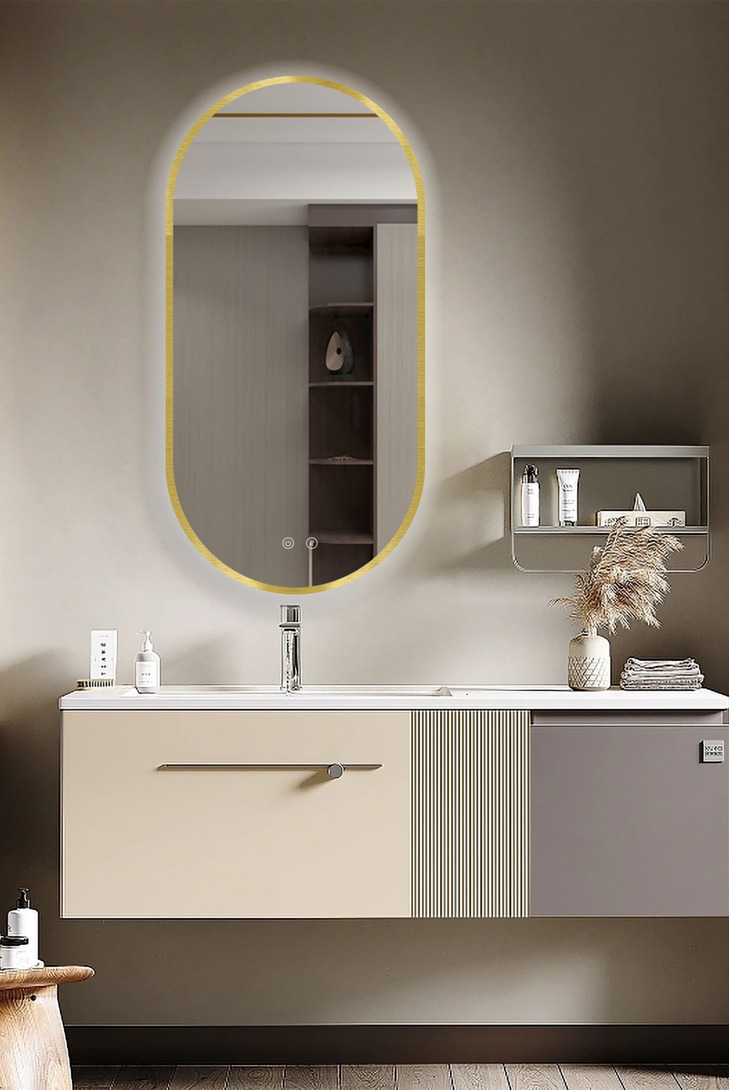 LED-Spiegel Selene Gold & Black